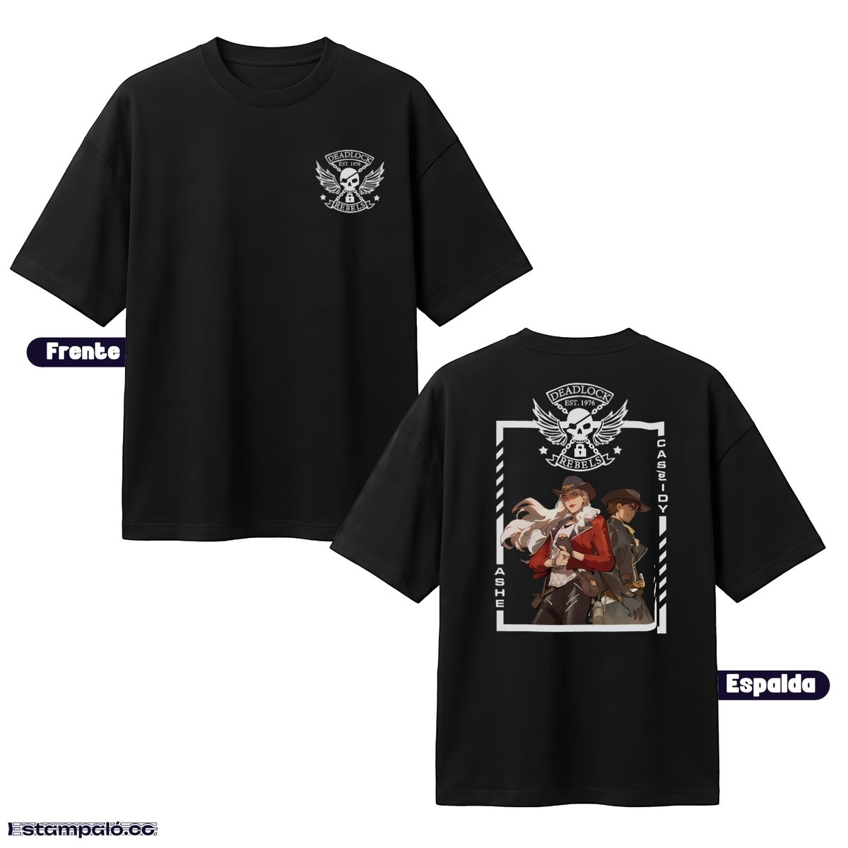 adelante_atras_camiseta_negra_deadlock_rebels